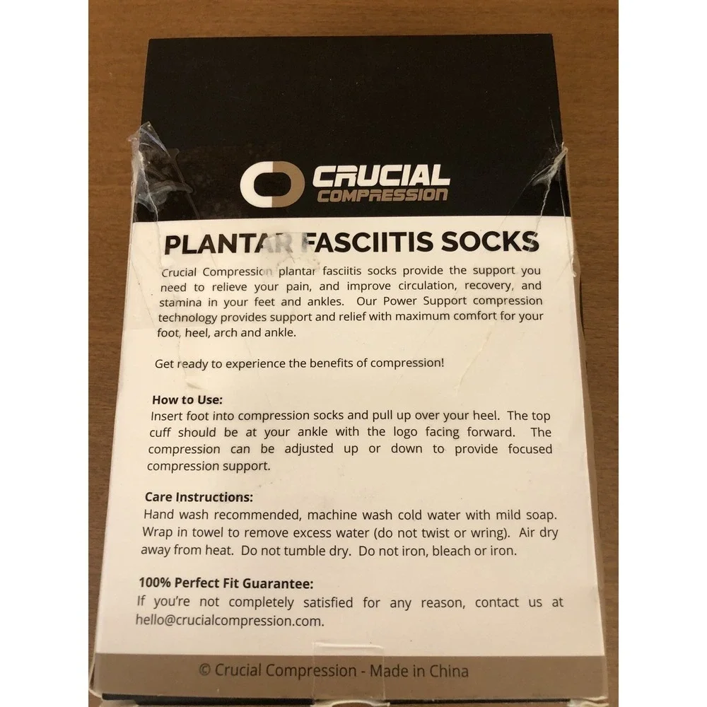 Crucial Compression Plantar Fasciitis Socks Size M 1 Pair Unisex